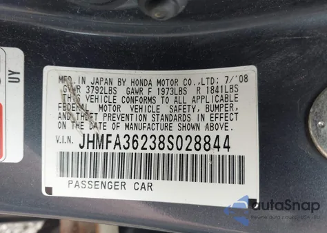 2008 Honda Civic Hybrid from USA, damaged, VIN JHMFA36238S028844